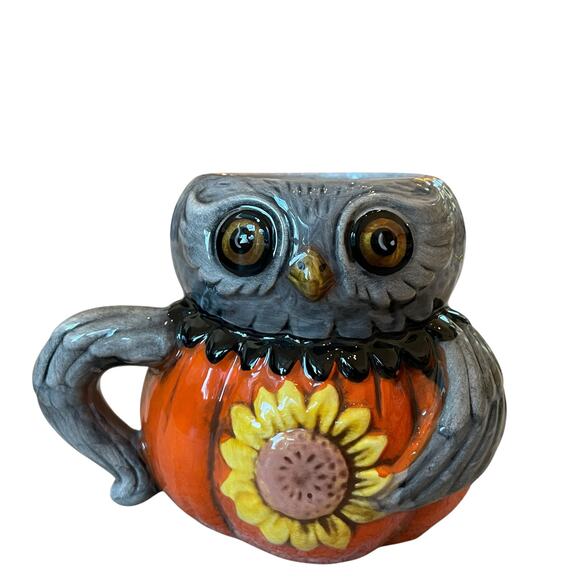 Johanna Parker Halloween Owl Mug Ceramic Fall Large Mug NEW - Picture 1 of 12